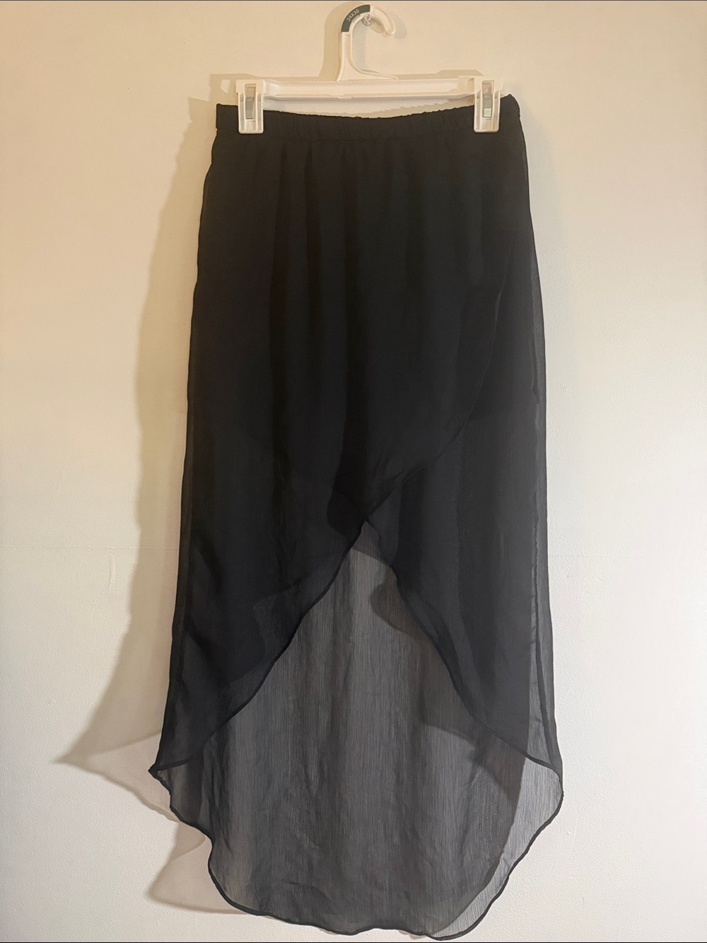 Express Black High-Low Sheer Overlay Skirt